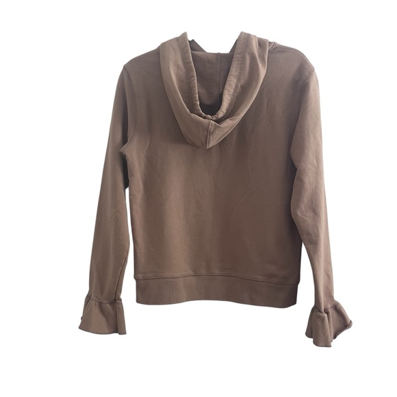 J. Crew Women's Brown Long Sleeve Ruffle Hoodie Size M - Picture 2 of 3